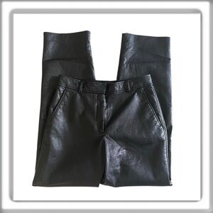 Babaton Faux Leather Straight Leg Pants Black High Rise Size 8